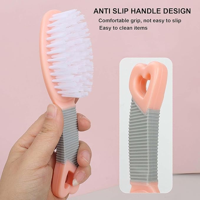 2 Pack Shoe Cleaning Brush Small Shoe Brushes Scrubbing Brush Sneaker Shoe Cleaner Brush Soft Bristle Cleaning Brush Scrubber Brush for Clothes Shoes, Blue Pink