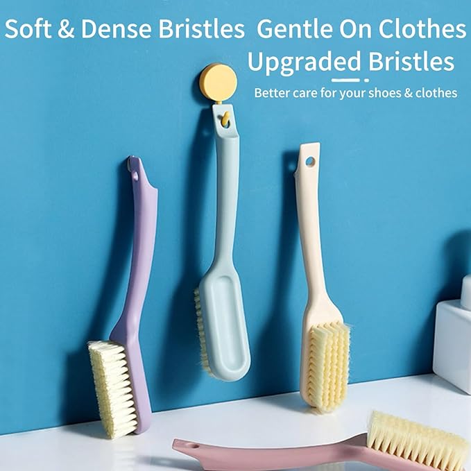 3PSC Shoe Brushes Kit,Laundry Scrub Brush,Stain Brush Home Long Handled Shoe Brush,Multi-Functional Shoe Cleaning Brush Protable Soft Bristle Cleaning Brush Set for Shoes,Sneakers,Stains on Clothes