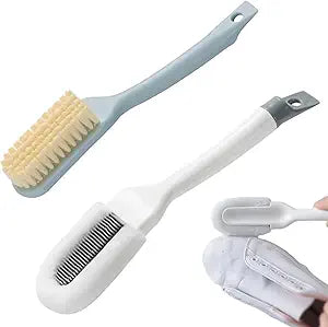2Pack Shoe Cleaning Brush -Sneaker Shoe Cleaner Brush-Soft Bristle Cleaning Shoes Scrubber-Long Handle Shoe Scrubbing Brush-White Sneaker Cleaner Brush-Shoe Brushes for Cleaning