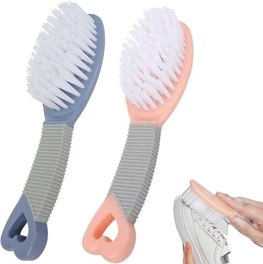 2 Pack Shoe Cleaning Brush Small Shoe Brushes Scrubbing Brush Sneaker Shoe Cleaner Brush Soft Bristle Cleaning Brush Scrubber Brush for Clothes Shoes, Blue Pink