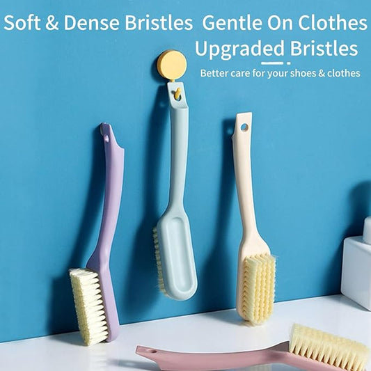 3PSC Shoe Brushes Kit,Laundry Scrub Brush,Stain Brush Home Long Handled Shoe Brush,Multi-Functional Shoe Cleaning Brush Protable Soft Bristle Cleaning Brush Set for Shoes,Sneakers,Stains on Clothes